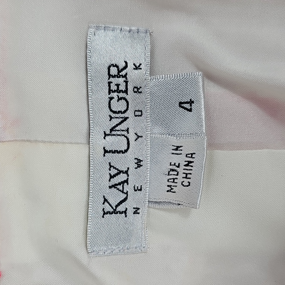 Kay Unger New York Pink White Tweed Boucle Blazer Jacket 4 Office Career Work - Picture 7 of 13